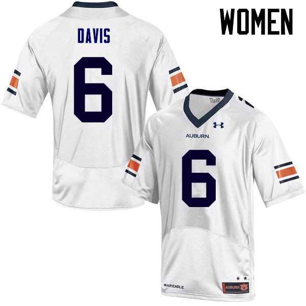Women Auburn Tigers #6 Carlton Davis College Football Jerseys Sale-White - Click Image to Close